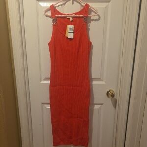 MICHAEL Michael Kors Vibrant Red Sleeveless Midi Dress